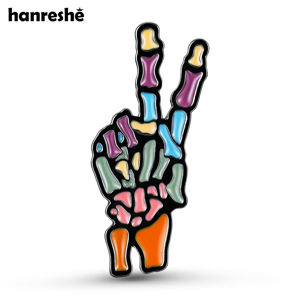 Xray Tech Accessories - Hanreshe الملونة المينا اليد العظام دبوس