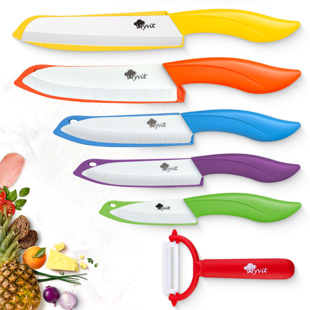 High Tech Kitchen Accessories - مجموعة سكاكين سيراميك للمطبخ 3 و4