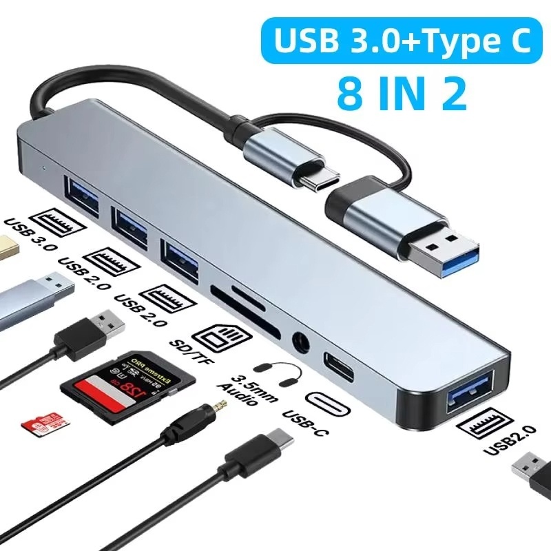 Type C Multiport Adapter - محطة توصيل USB Type C 8